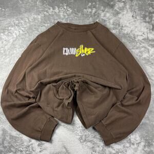 Vintage Quiksilver  long-sleeved graphic t-shirt in brown Size Medium